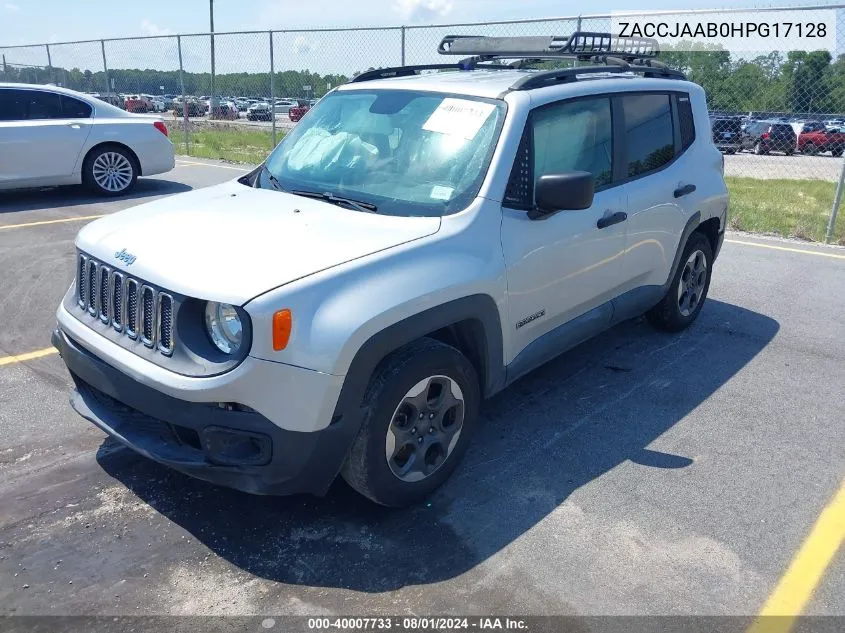 2017 Jeep Renegade Sport Fwd VIN: ZACCJAAB0HPG17128 Lot: 40007733