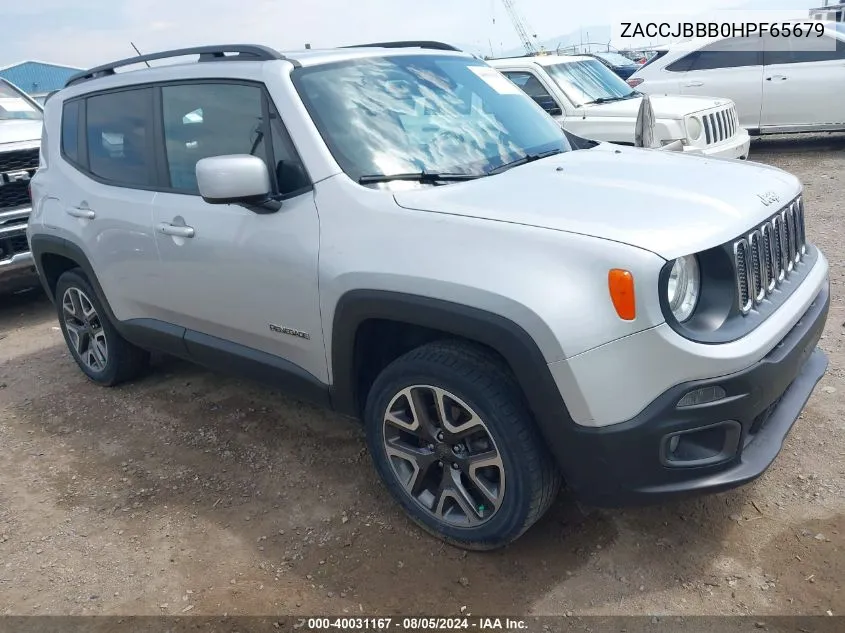 2017 Jeep Renegade Latitude 4X4 VIN: ZACCJBBB0HPF65679 Lot: 40031167