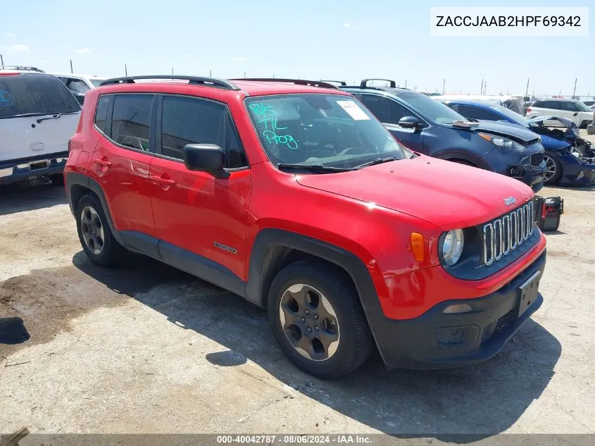 ZACCJAAB2HPF69342 2017 Jeep Renegade Sport Fwd