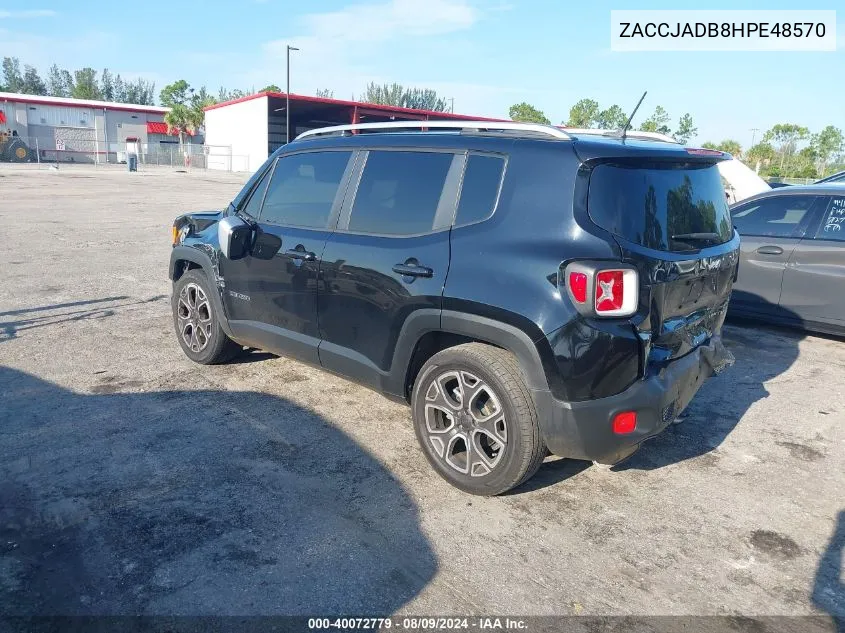 ZACCJADB8HPE48570 2017 Jeep Renegade Limited Fwd