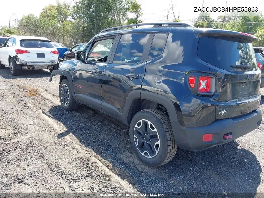 2017 Jeep Renegade Trailhawk 4X4 VIN: ZACCJBCB4HPE55863 Lot: 40088199