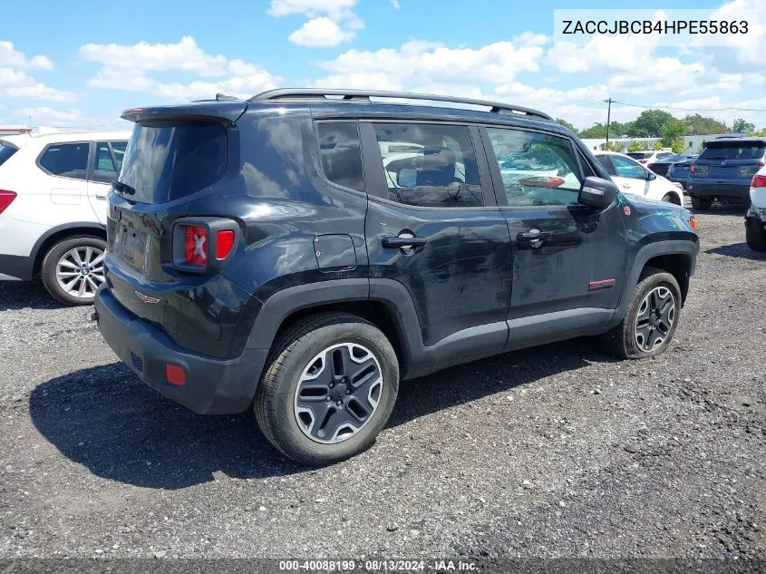 2017 Jeep Renegade Trailhawk 4X4 VIN: ZACCJBCB4HPE55863 Lot: 40088199