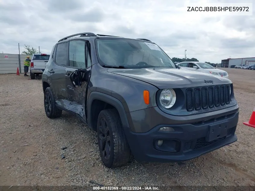 2017 Jeep Renegade Altitude 4X4 VIN: ZACCJBBB5HPE59972 Lot: 40132369