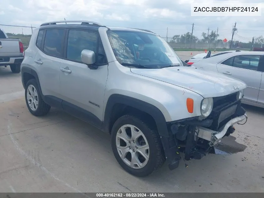 ZACCJBDB7HPF24124 2017 Jeep Renegade Limited 4X4