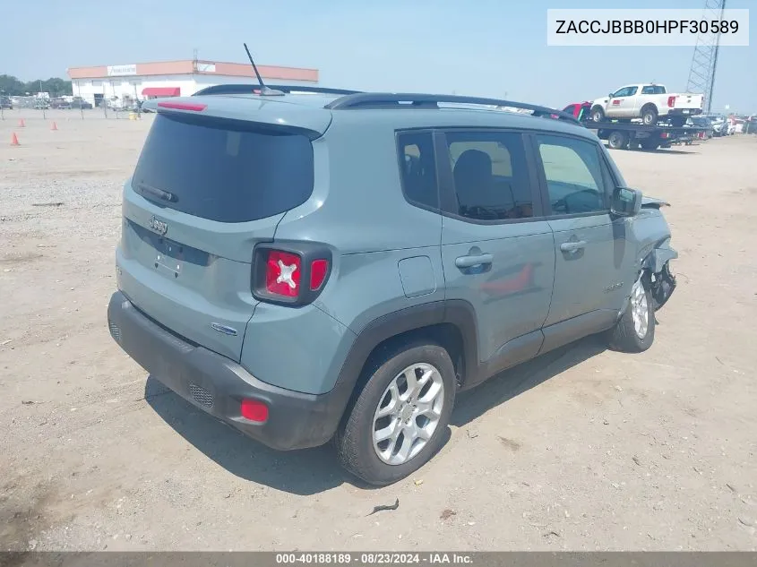 ZACCJBBB0HPF30589 2017 Jeep Renegade Latitude 4X4