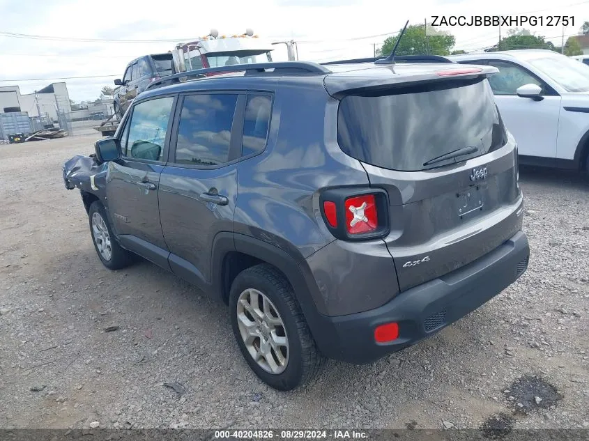 ZACCJBBBXHPG12751 2017 Jeep Renegade Latitude 4X4