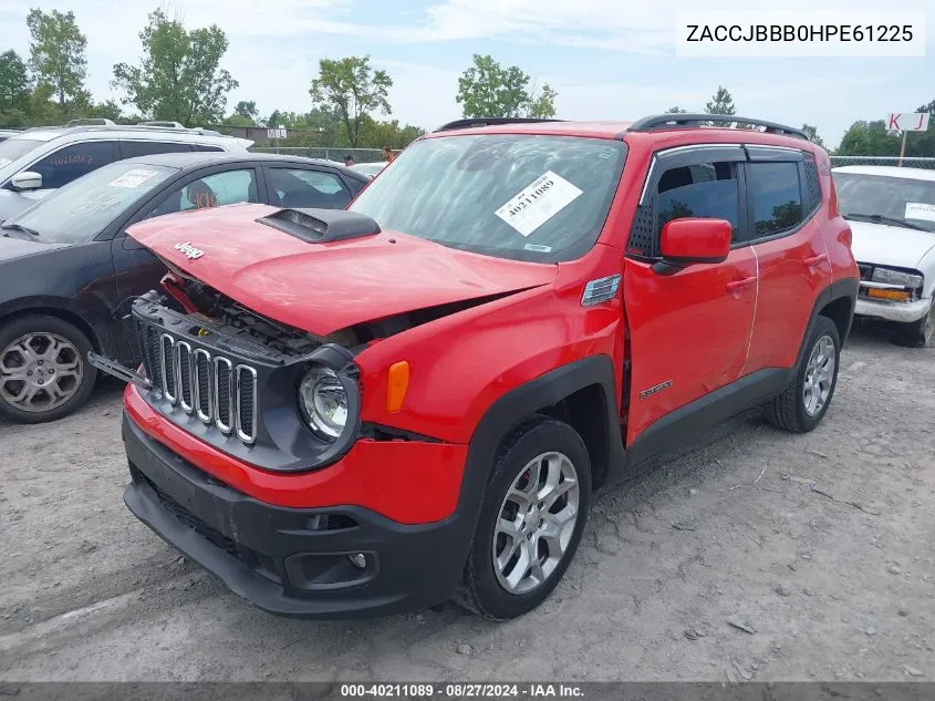 2017 Jeep Renegade Latitude 4X4 VIN: ZACCJBBB0HPE61225 Lot: 40211089