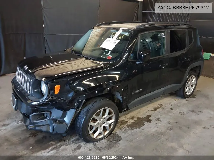 2017 Jeep Renegade Latitude 4X4 VIN: ZACCJBBB8HPE79312 Lot: 40213220