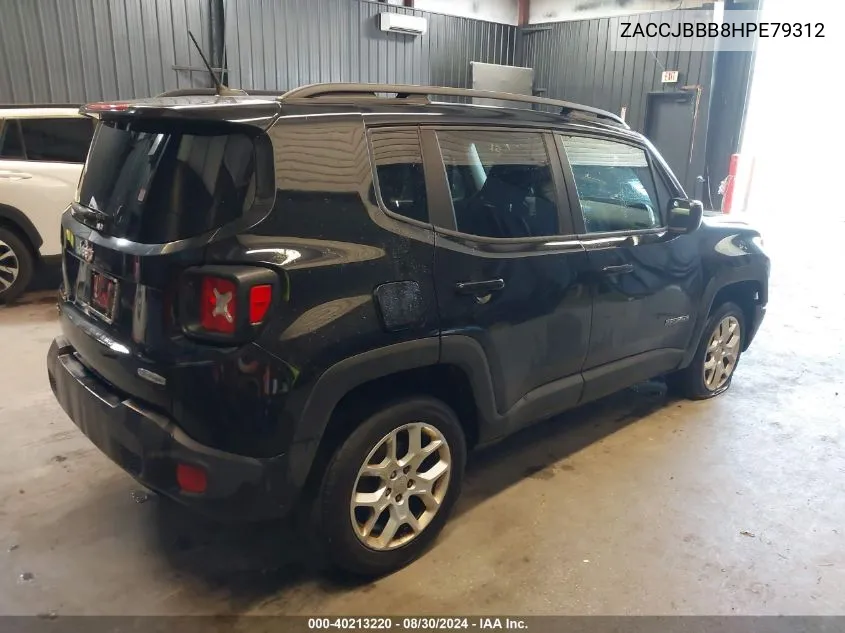 2017 Jeep Renegade Latitude 4X4 VIN: ZACCJBBB8HPE79312 Lot: 40213220