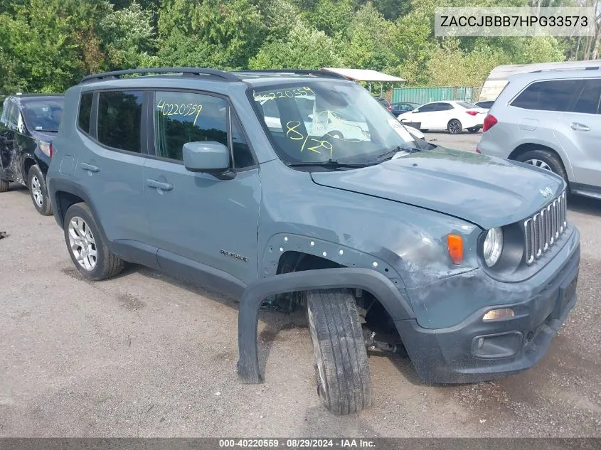 2017 Jeep Renegade Latitude 4X4 VIN: ZACCJBBB7HPG33573 Lot: 40220559