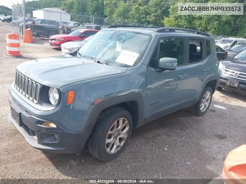 2017 Jeep Renegade Latitude 4X4 VIN: ZACCJBBB7HPG33573 Lot: 40220559