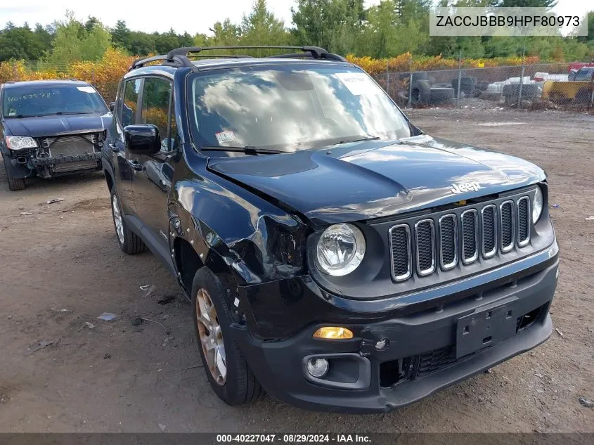 2017 Jeep Renegade Latitude 4X4 VIN: ZACCJBBB9HPF80973 Lot: 40227047