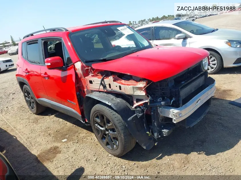 2017 Jeep Renegade Latitude VIN: ZACCJABB6HPF51988 Lot: 40269857