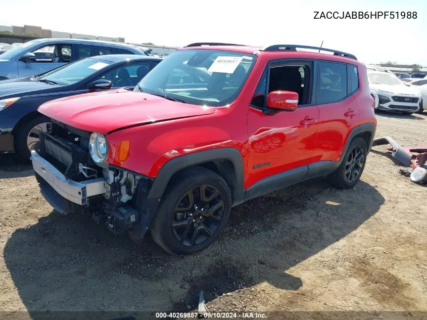 2017 Jeep Renegade Latitude VIN: ZACCJABB6HPF51988 Lot: 40269857