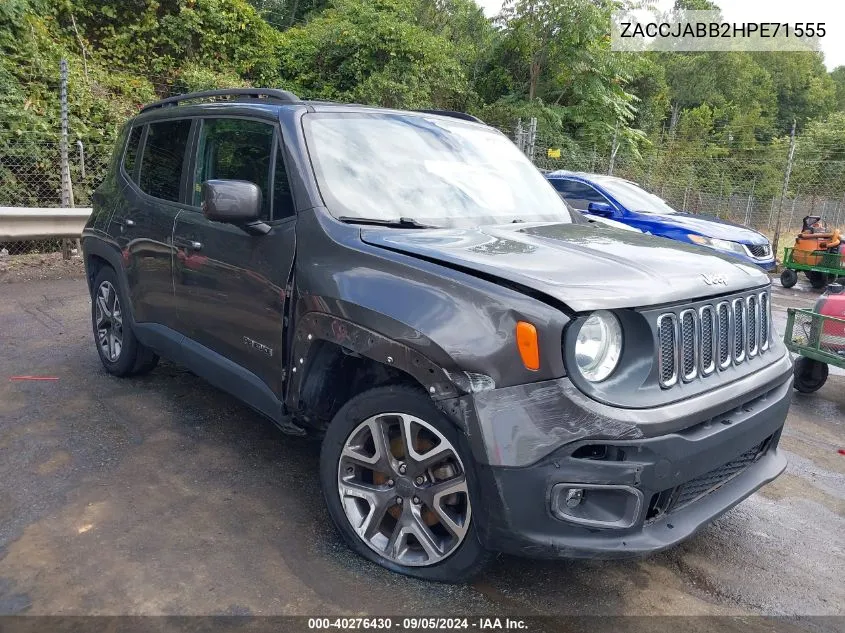 2017 Jeep Renegade Latitude Fwd VIN: ZACCJABB2HPE71555 Lot: 40276430