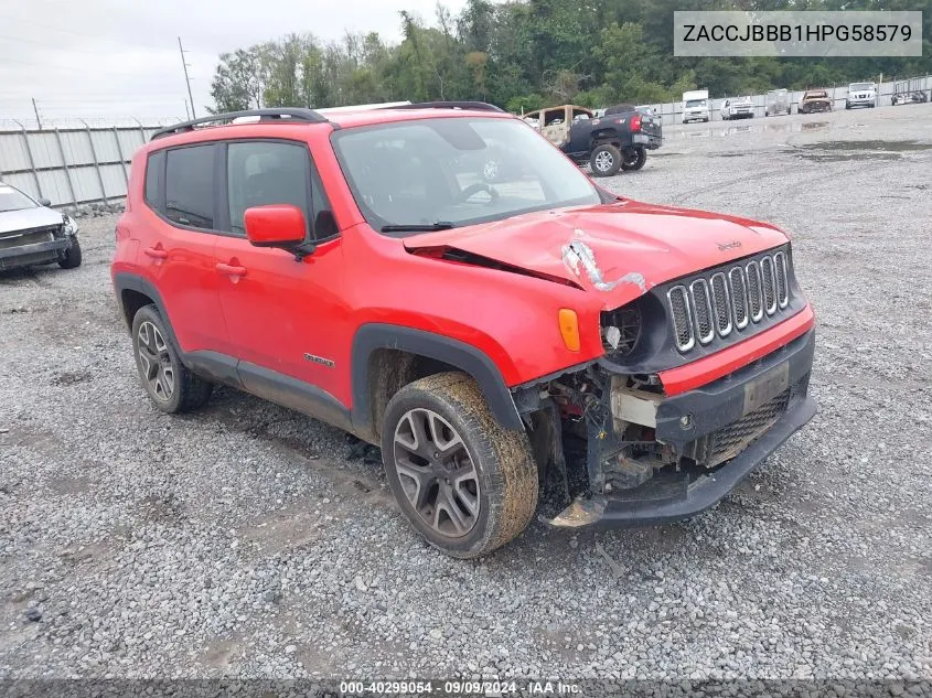 2017 Jeep Renegade Latitude 4X4 VIN: ZACCJBBB1HPG58579 Lot: 40299054