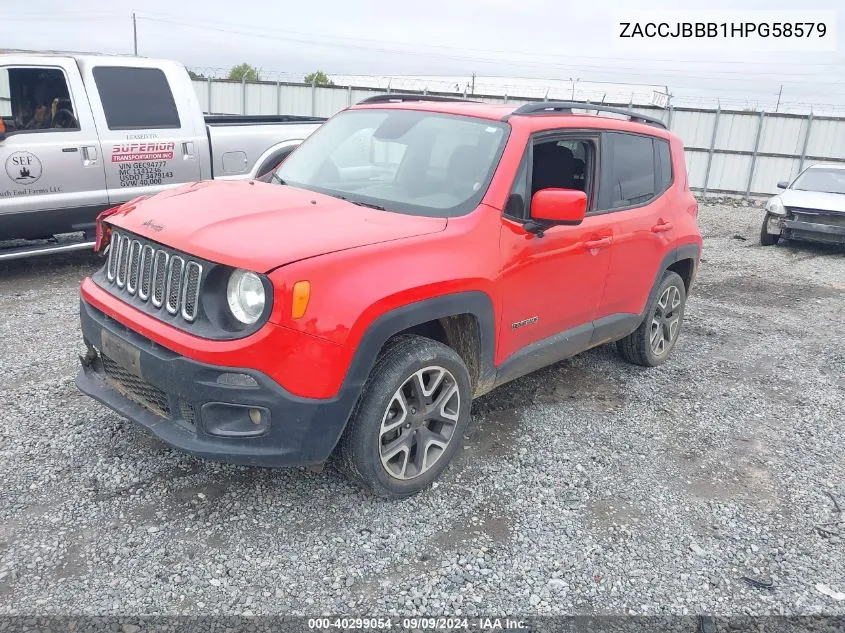 2017 Jeep Renegade Latitude 4X4 VIN: ZACCJBBB1HPG58579 Lot: 40299054