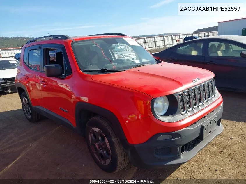 2017 Jeep Renegade Sport VIN: ZACCJAAB1HPE52559 Lot: 40304422