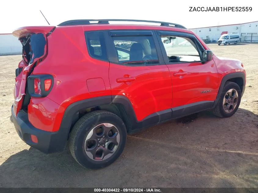 2017 Jeep Renegade Sport VIN: ZACCJAAB1HPE52559 Lot: 40304422