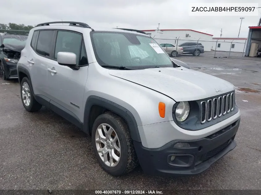 2017 Jeep Renegade Latitude Fwd VIN: ZACCJABB4HPE59097 Lot: 40307670