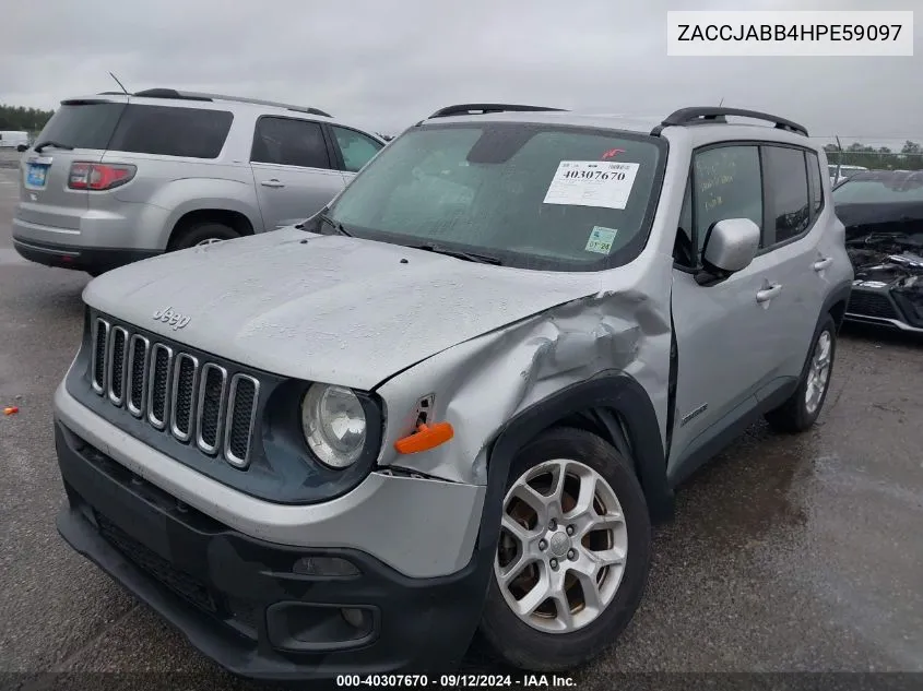 2017 Jeep Renegade Latitude Fwd VIN: ZACCJABB4HPE59097 Lot: 40307670