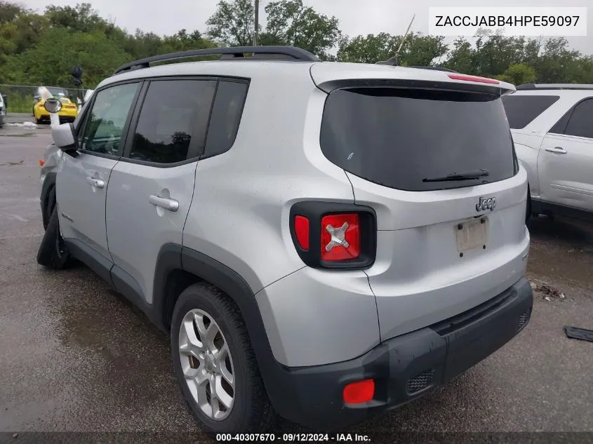 2017 Jeep Renegade Latitude Fwd VIN: ZACCJABB4HPE59097 Lot: 40307670