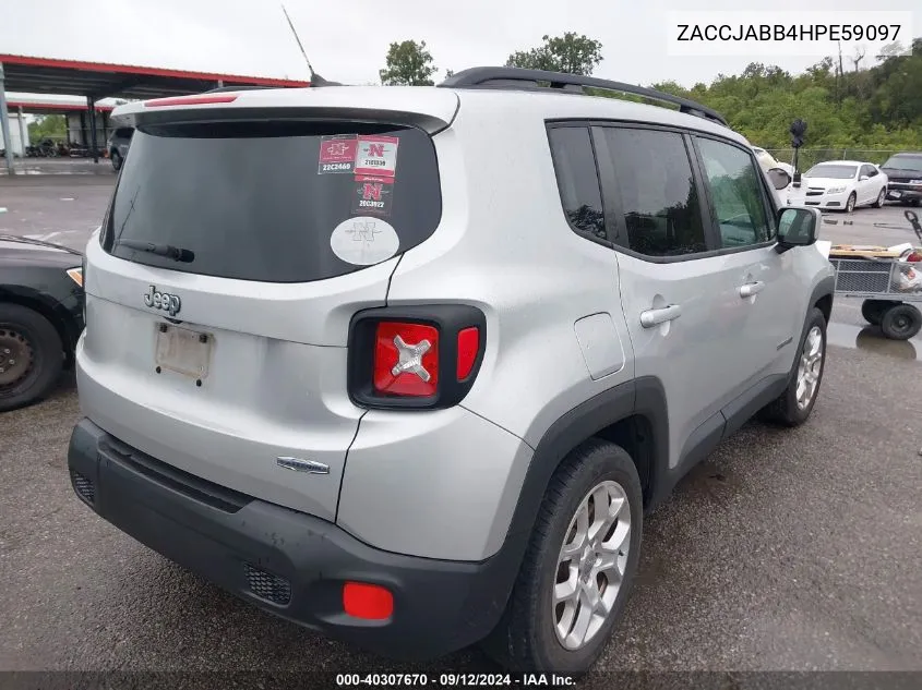 2017 Jeep Renegade Latitude Fwd VIN: ZACCJABB4HPE59097 Lot: 40307670