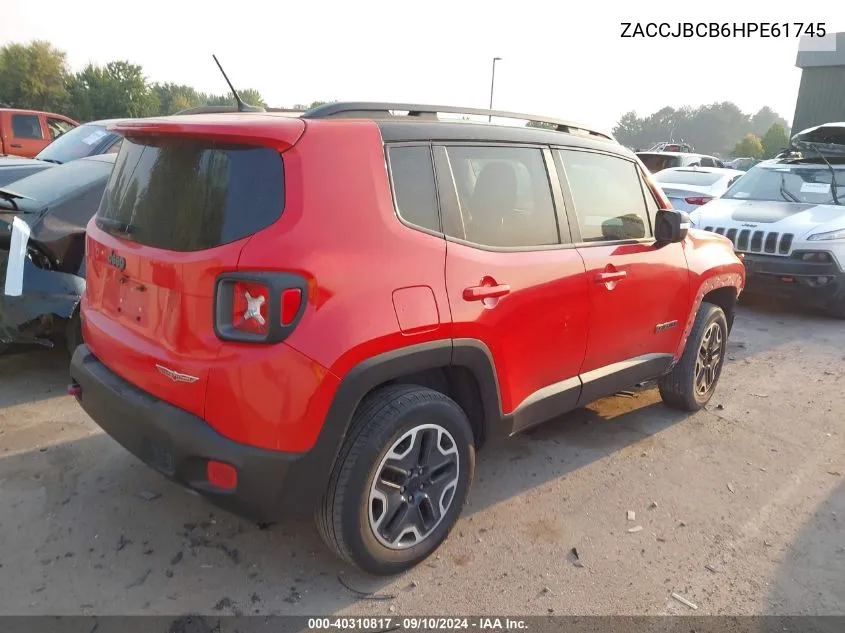 2017 Jeep Renegade Trailhawk VIN: ZACCJBCB6HPE61745 Lot: 40310817