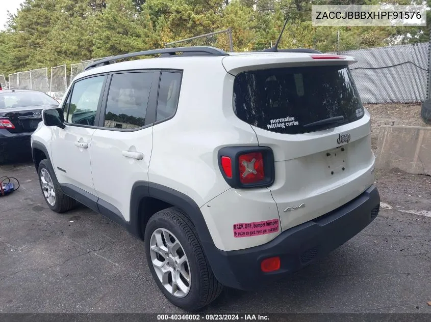 ZACCJBBBXHPF91576 2017 Jeep Renegade Latitude 4X4