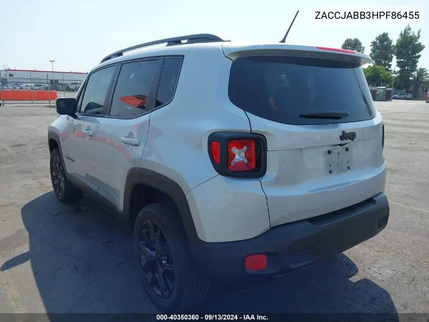 ZACCJABB3HPF86455 2017 Jeep Renegade Altitude Fwd