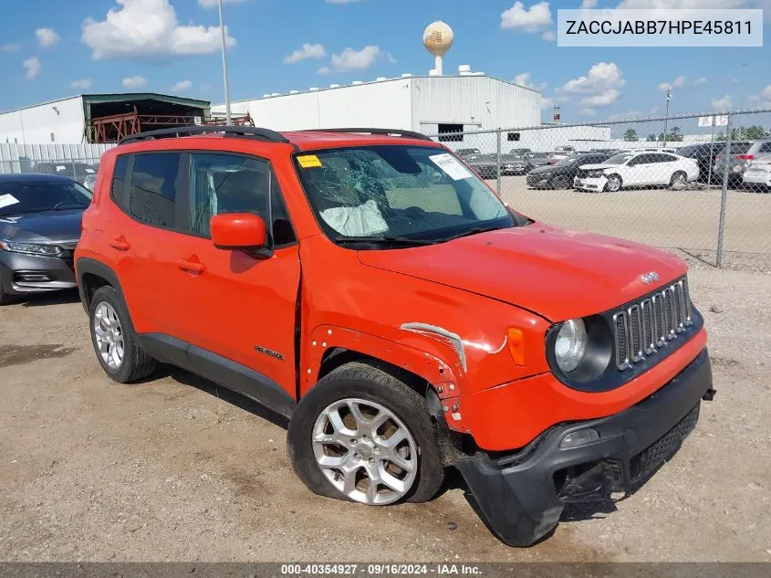 2017 Jeep Renegade Latitude Fwd VIN: ZACCJABB7HPE45811 Lot: 40354927