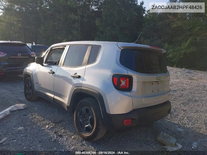 2017 Jeep Renegade Sport VIN: ZACCJAAB2HPF48426 Lot: 40355705