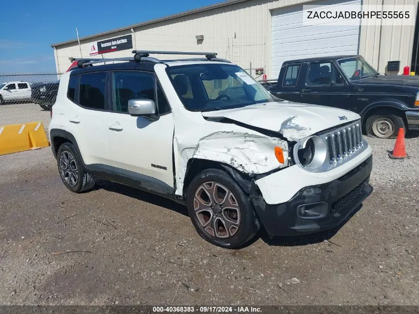 2017 Jeep Renegade Limited Fwd VIN: ZACCJADB6HPE55565 Lot: 40368383