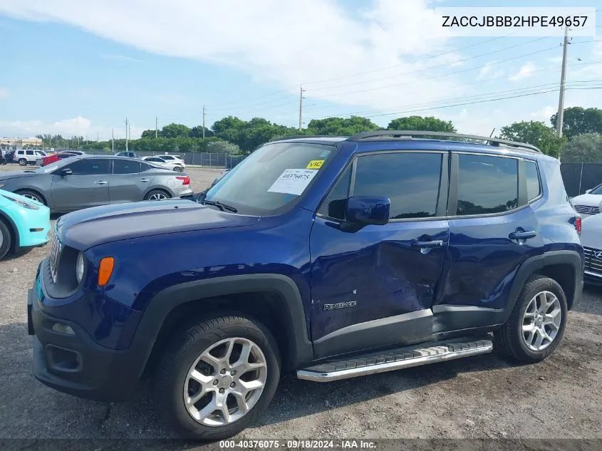 2017 Jeep Renegade Latitude VIN: ZACCJBBB2HPE49657 Lot: 40376075