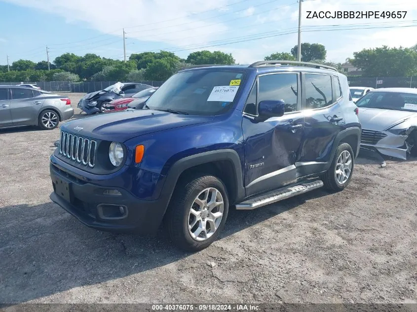 2017 Jeep Renegade Latitude VIN: ZACCJBBB2HPE49657 Lot: 40376075