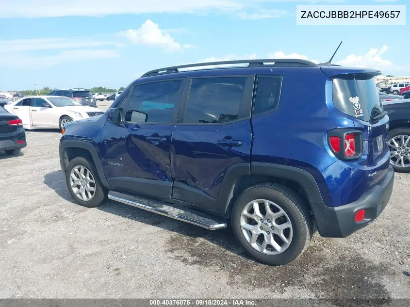 2017 Jeep Renegade Latitude VIN: ZACCJBBB2HPE49657 Lot: 40376075