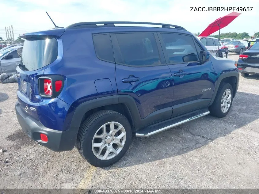 2017 Jeep Renegade Latitude VIN: ZACCJBBB2HPE49657 Lot: 40376075