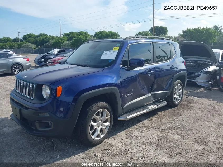 2017 Jeep Renegade Latitude VIN: ZACCJBBB2HPE49657 Lot: 40376075