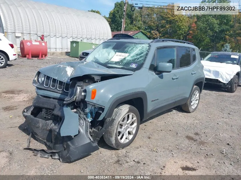 2017 Jeep Renegade Latitude 4X4 VIN: ZACCJBBB7HPF89302 Lot: 40383411