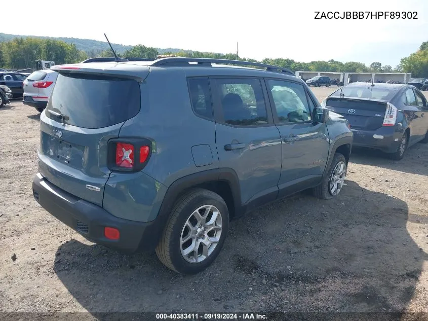 ZACCJBBB7HPF89302 2017 Jeep Renegade Latitude 4X4