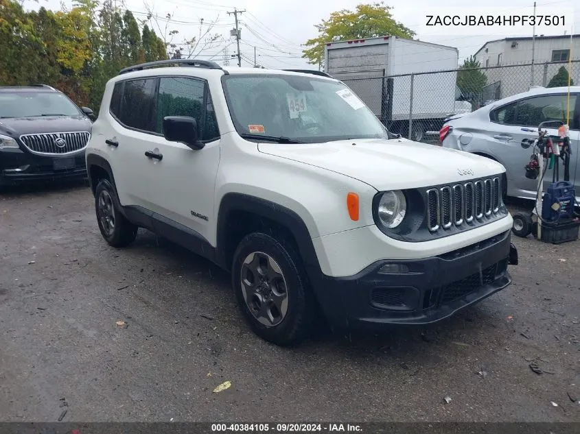 2017 Jeep Renegade Sport 4X4 VIN: ZACCJBAB4HPF37501 Lot: 40384105