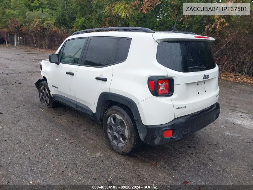 ZACCJBAB4HPF37501 2017 Jeep Renegade Sport 4X4