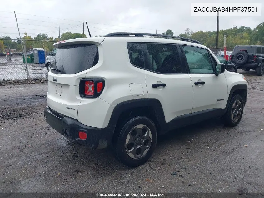 ZACCJBAB4HPF37501 2017 Jeep Renegade Sport 4X4