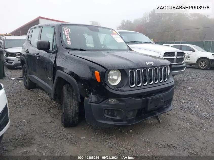 2017 Jeep Renegade Sport 4X4 VIN: ZACCJBAB5HPG08978 Lot: 40388286