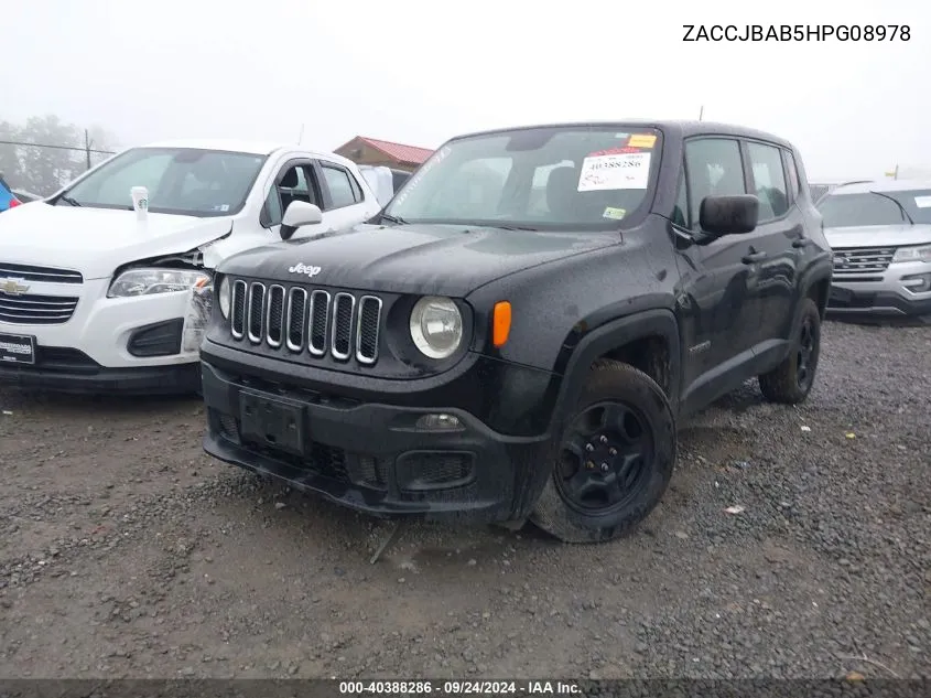 2017 Jeep Renegade Sport 4X4 VIN: ZACCJBAB5HPG08978 Lot: 40388286