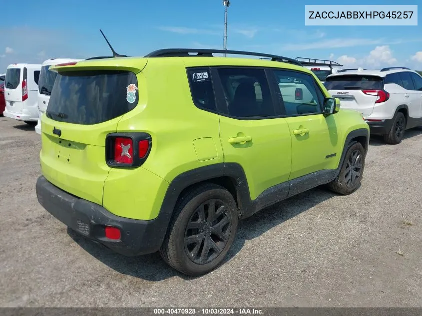 2017 Jeep Renegade Altitude Fwd VIN: ZACCJABBXHPG45257 Lot: 40470928