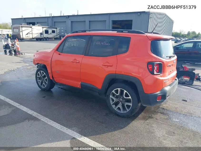 ZACCJBBB6HPF51379 2017 Jeep Renegade Latitude 4X4