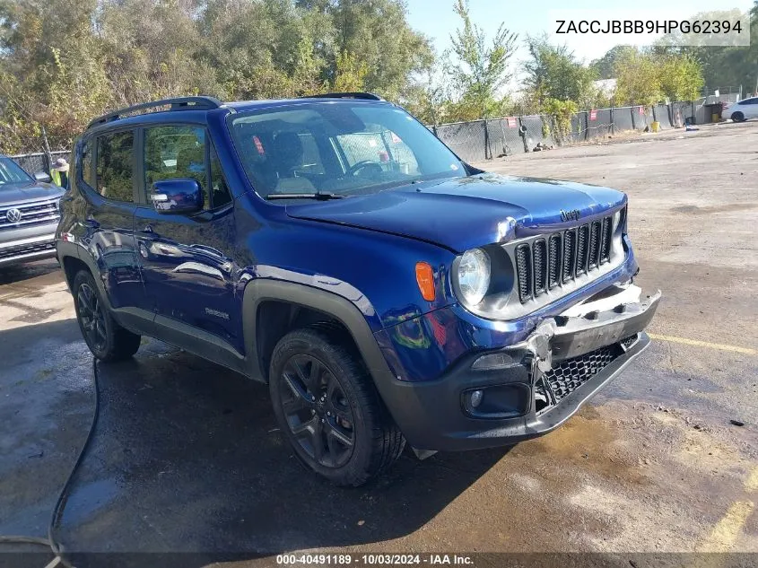 2017 Jeep Renegade Altitude 4X4 VIN: ZACCJBBB9HPG62394 Lot: 40491189