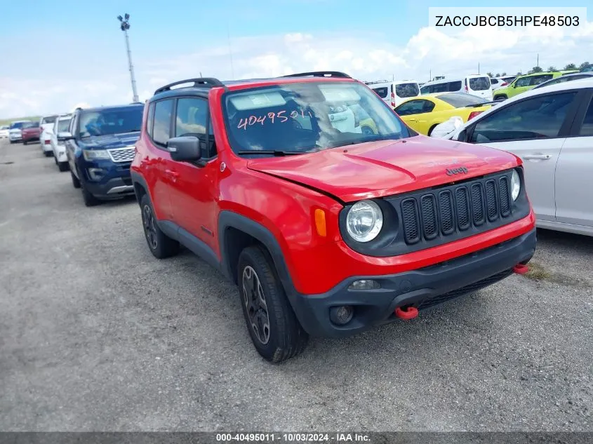 2017 Jeep Renegade Trailhawk 4X4 VIN: ZACCJBCB5HPE48503 Lot: 40495011