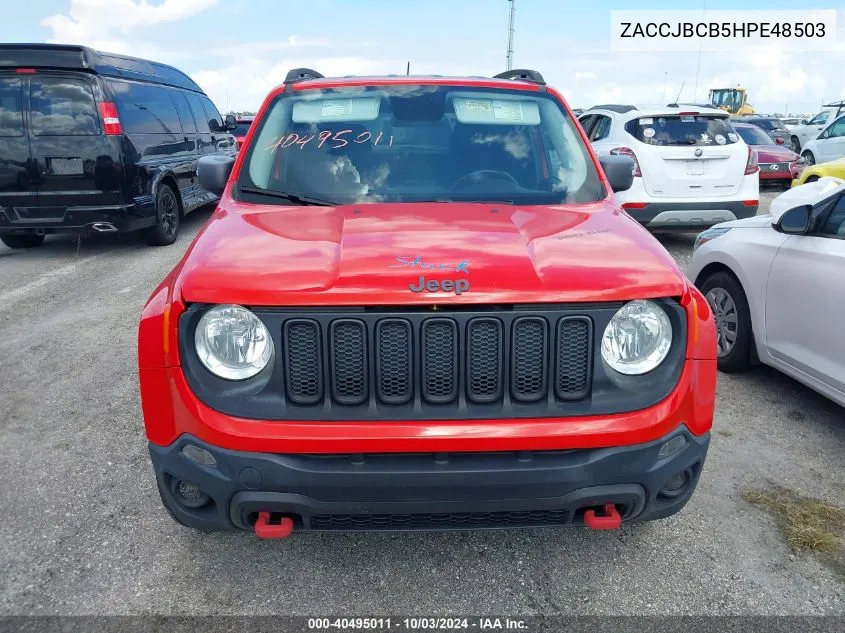 2017 Jeep Renegade Trailhawk 4X4 VIN: ZACCJBCB5HPE48503 Lot: 40495011